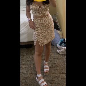 Floral Yellow Skirt Set